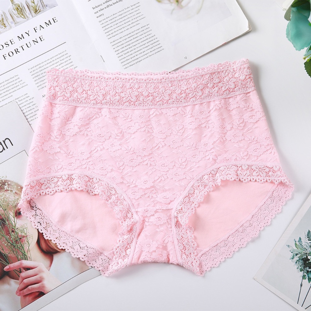 Pink Lace Panties. Vintage style High Waist Pink Panties.